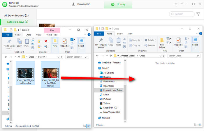 move amazon videos to external hard drive
