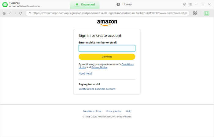 log in to amazon video