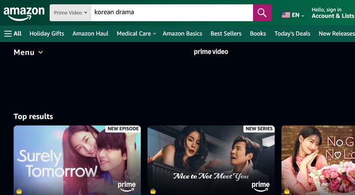korean drama websites: Amazon Prime Video