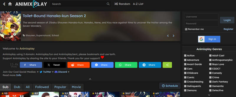 anime websites unblocked : animixplay