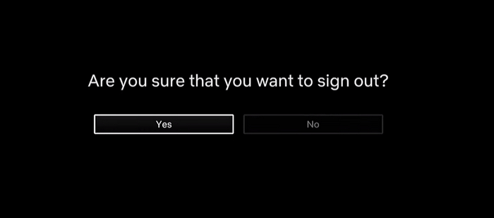 sign out of netflix on tv