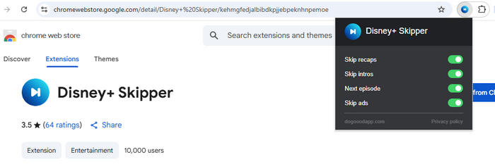 disney plus ads skipper