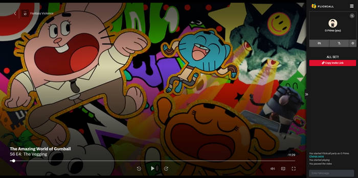 amazon prime watch party tool : flickcall