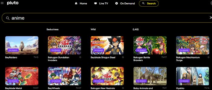 anime dub website: Pluto TV