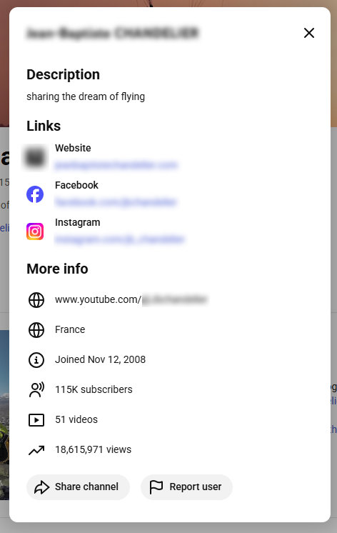 youtube creator info