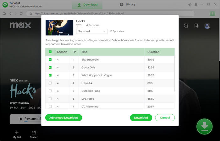 choose season and episodes