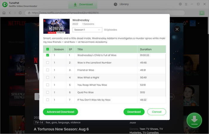choose season and episode