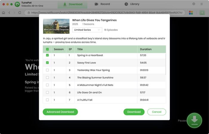 choose episode for Netflix korean drama
