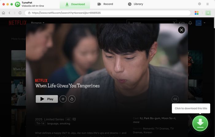 choose kdrama to download on Netflix
