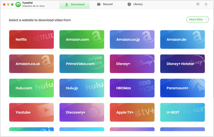 select a movie website