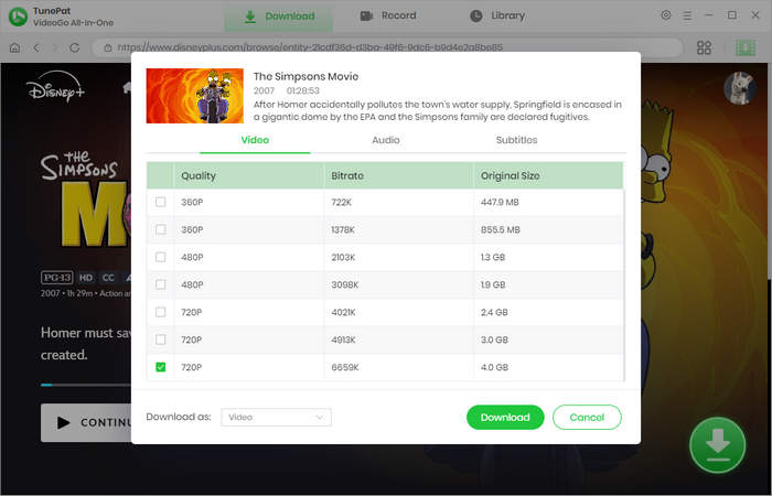 choose advanced download settings