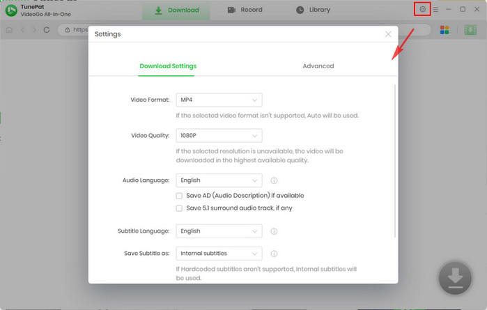 choose output settings for pluto video