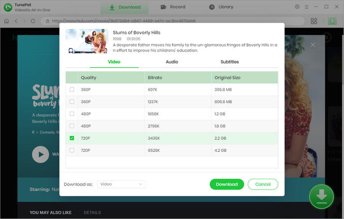 choose advanced download settings