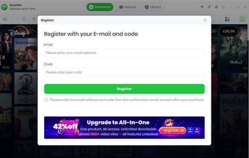 Register TunePat Hulu Video  Downloader