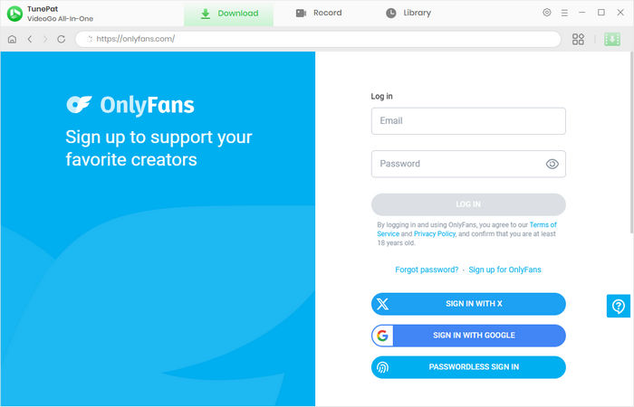 select to download onlyfans