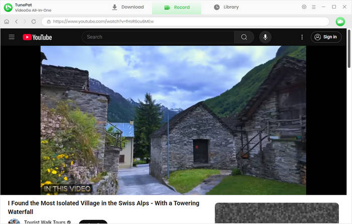 play a video to record