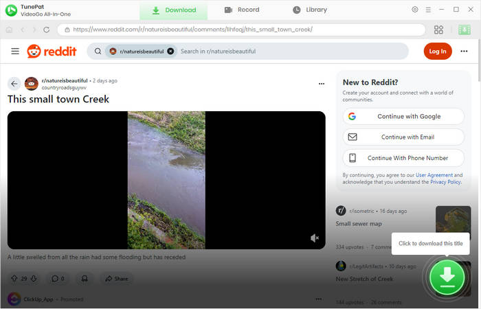 choose to download reddit video